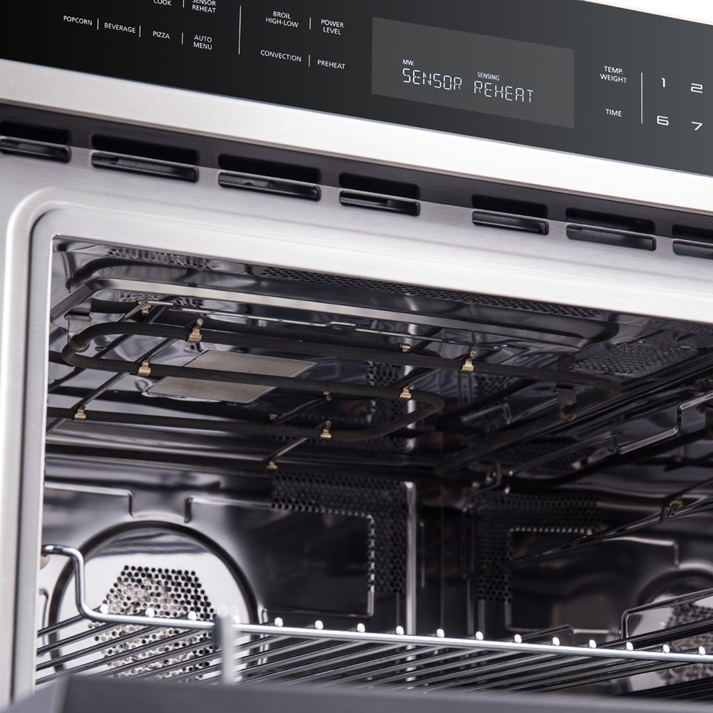 FORNO 2-Piece Kitchen Bundle - 30" Stainless Steel Single Wall (1333-30) Oven, 30" Stainless Steel Microwave (3093-30)