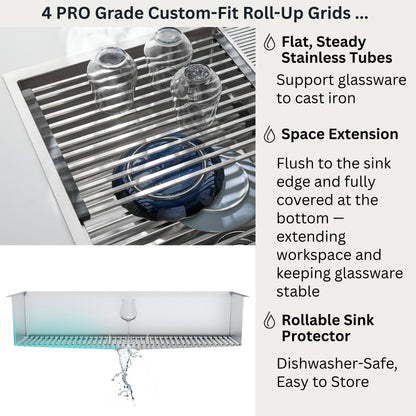 FORNO ACQUA 45 in. Undermount 3-Level Workstation MultiSINK with Custom-Fit Accessories