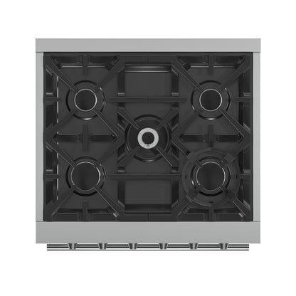 Forno Massimo 30-Inch Freestanding Gas Range, 5 Burners, True Convection Oven