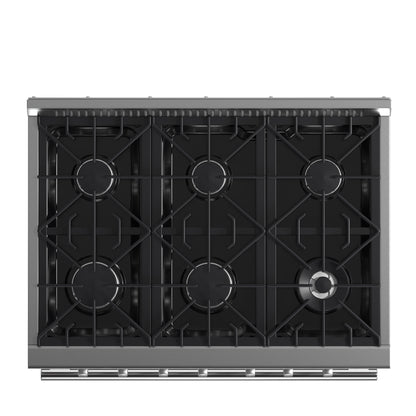 Forno Galiano 36-Inch Freestanding Gas Range, Stainless Steel, 6 Burners, Energy Efficient