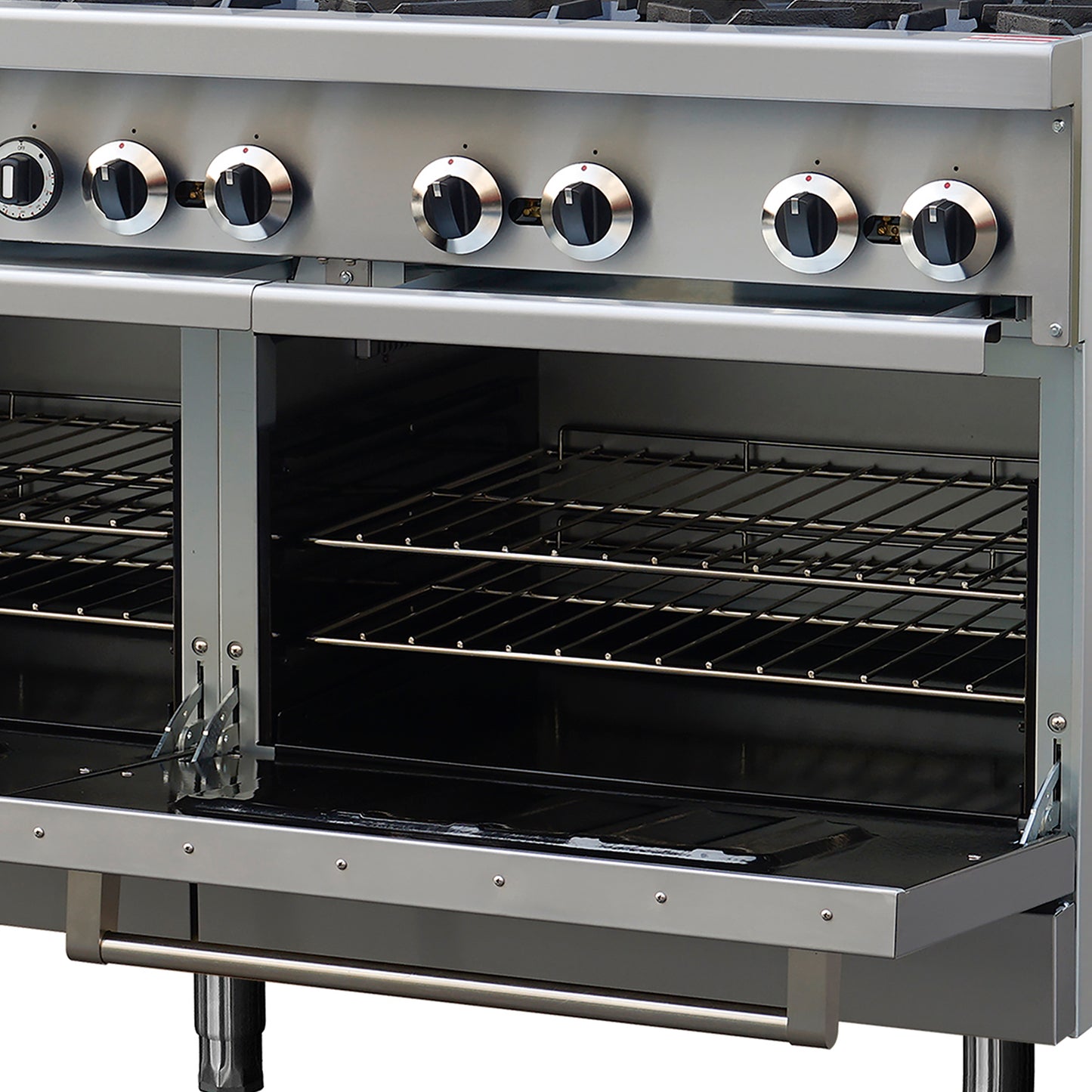 Forno Commerciale 60 Inch Stainless Steel Gas Range, 10 Burners 300,000 BTU Total, 9.3 cu.ft. Ovens