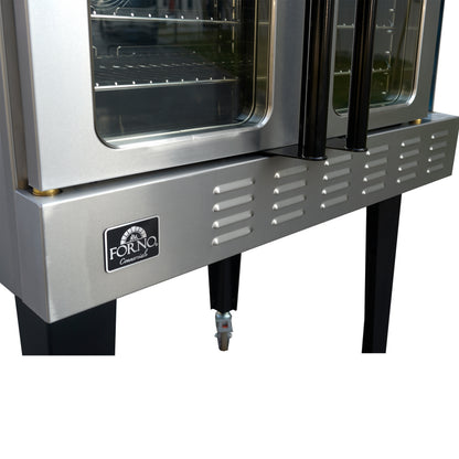 Forno Commerciale Convection Gas Oven, 3 burners 54,000 BTU, 150–500°F, stainless steel, NG/LP convertible