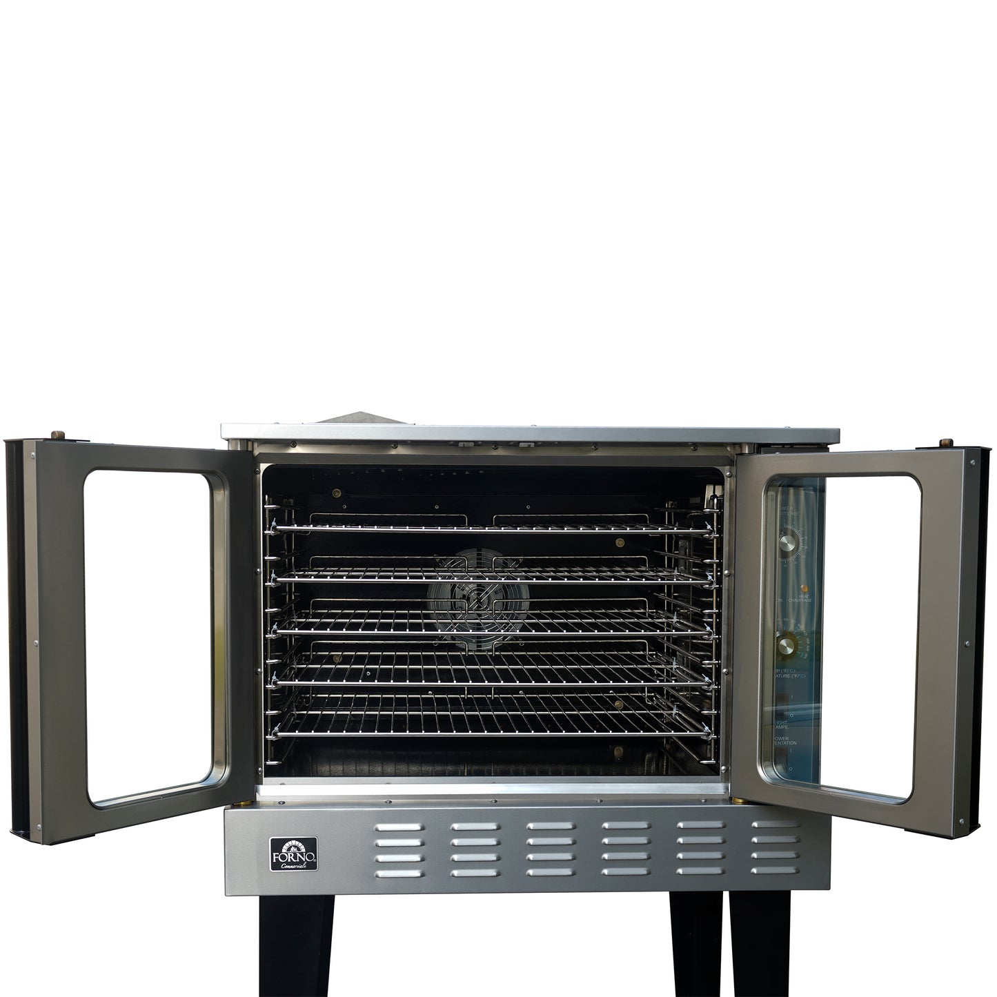 Forno Commerciale Convection Gas Oven, 3 burners 54,000 BTU, 150–500°F, stainless steel, NG/LP convertible