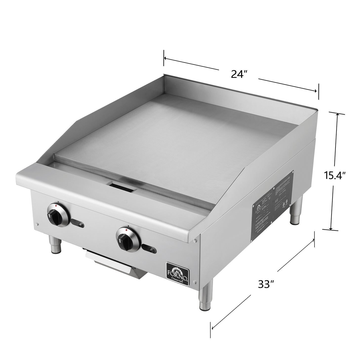 Forno Commerciale 24 Inch Gas Griddle