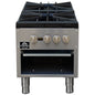 Forno Commerciale gas stock pot range, 2 powerful 3-ring burners, 160,000 BTU, durable stainless steel, heavy-duty cast iron grates