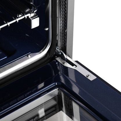 Forno Massimo 30-Inch Freestanding Dual Fuel Range in Black with Antique Brass Accessories, 4 Burners, 4.32 cu. ft. Convection Oven