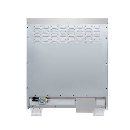 Forno Capriasca 30-Inch Freestanding French Door Dual Fuel Range in Black with Antique Brass Accessories, 5 Burners, True Convection Oven