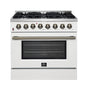 Forno Galiano 36" Freestanding Dual Fuel Range in White