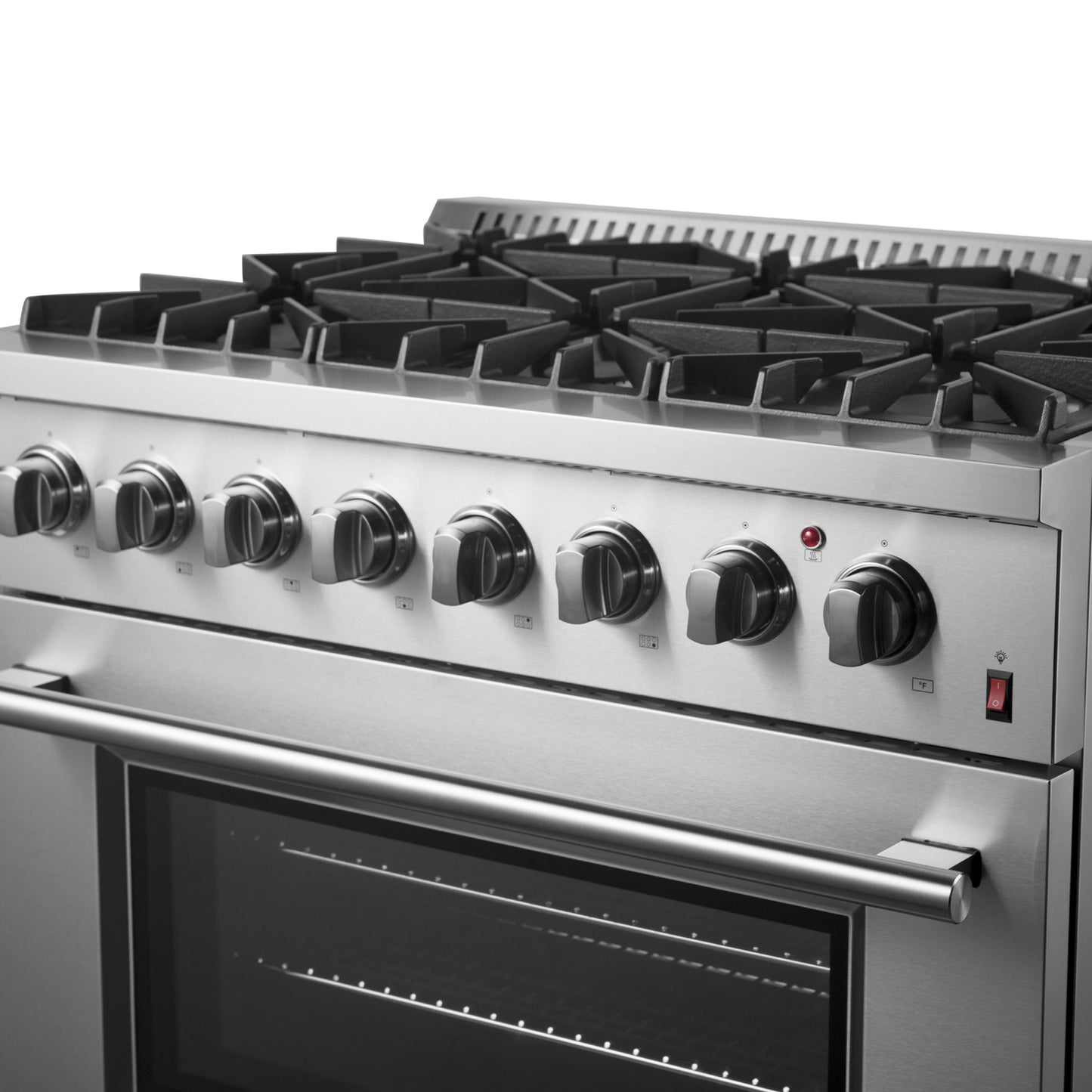 Forno Marco 36-Inch Dual Fuel Range, Stainless Steel, 6 Burners, 67,000 BTU, True Convection Oven, Energy Efficient