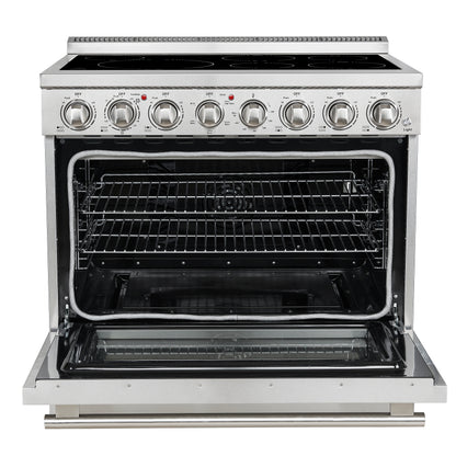 Forno Paolo 36 Inch Freestanding Electric Range, Stainless Steel, 5.44 cu.ft, True Convection Oven, Energy Efficient