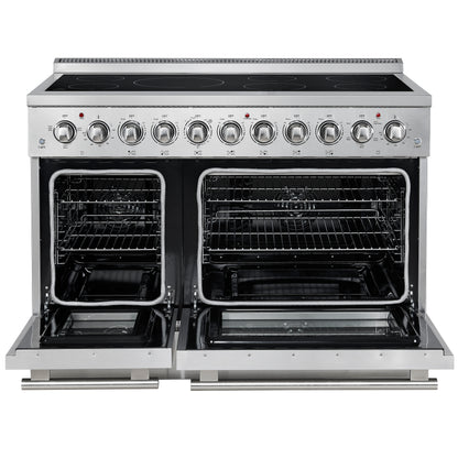 Forno Paolo 48 Inch Freestanding Electric Range, Stainless Steel, 6.7 cu.ft, True Convection Oven, Energy Efficient