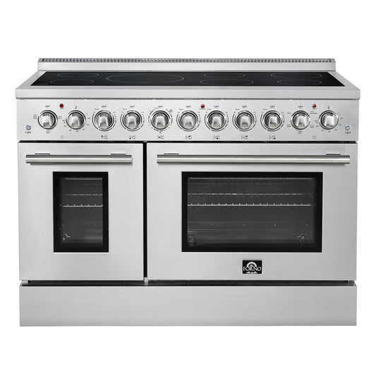 Forno Paolo 48 Inch Freestanding Electric Range, Stainless Steel, 6.7 cu.ft, True Convection Oven, Energy Efficient