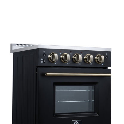 Forno Loiano 24 Inch Freestanding Electric Range in Black