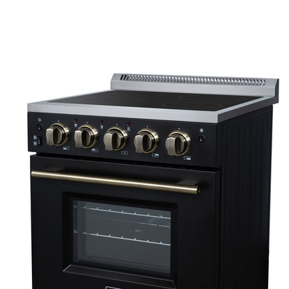 Forno Loiano 24 Inch Freestanding Electric Range in Black