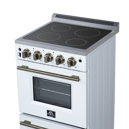 Forno Loiano 24 Inch Freestanding Electric Range in White, Canada Version, Plug and Cord Included