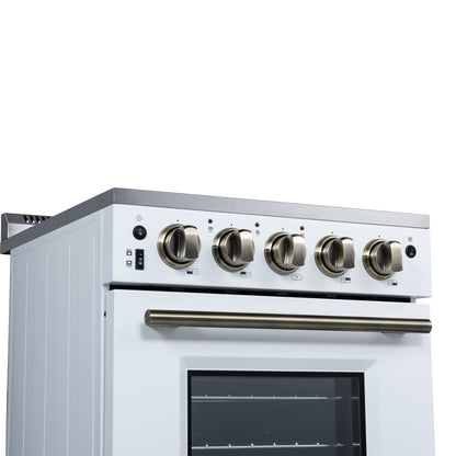 Forno Loiano 24 Inch Freestanding Electric Range in White, Canada Version, Plug and Cord Included