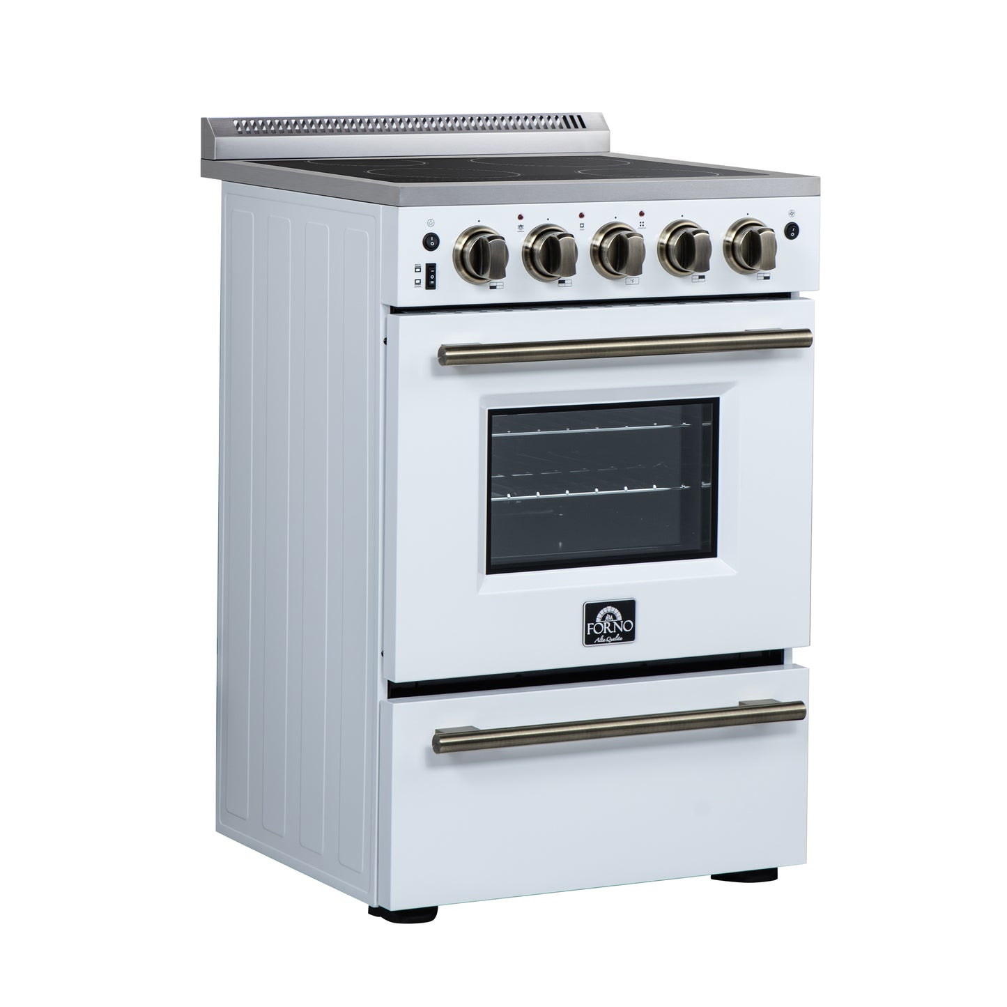 Forno Loiano 24 Inch Freestanding Electric Range in White, Canada Version, Plug and Cord Included