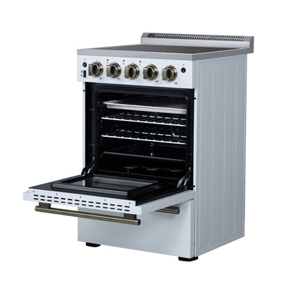 Forno Loiano 24 Inch Freestanding Electric Range in White, Canada Version, Plug and Cord Included