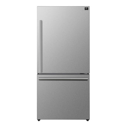 Forno Milano 2-Piece 62-Inch Freestanding Dual Bottom Freezer Refrigerator, Stainless Steel – 34.4 cu.ft, Touch Control, Ice Maker
