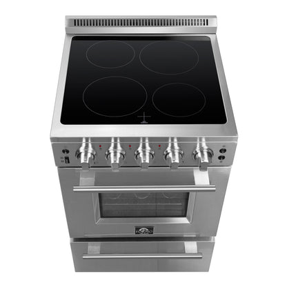 Forno Loiano 24 Inch Freestanding Electric Range Stainless Steel with Storage Drawer