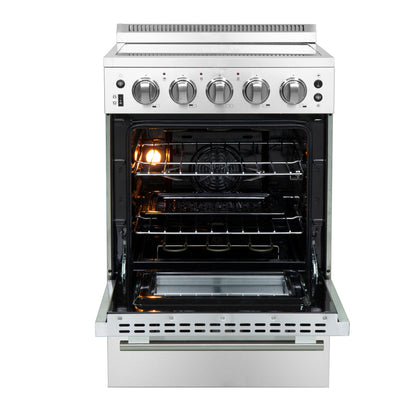 Forno Loiano 24 Inch Freestanding Electric Range Stainless Steel with Storage Drawer