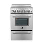 Forno Loiano 24 Inch Freestanding Electric Range Stainless Steel with Storage Drawer