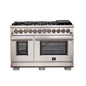 Forno Capriasca 48-Inch Freestanding Dual Fuel Range, 8 Burners, True Convection Oven