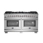 Forno Capriasca 60-Inch Freestanding Dual Fuel Range, 10 Burners, True Convection Oven