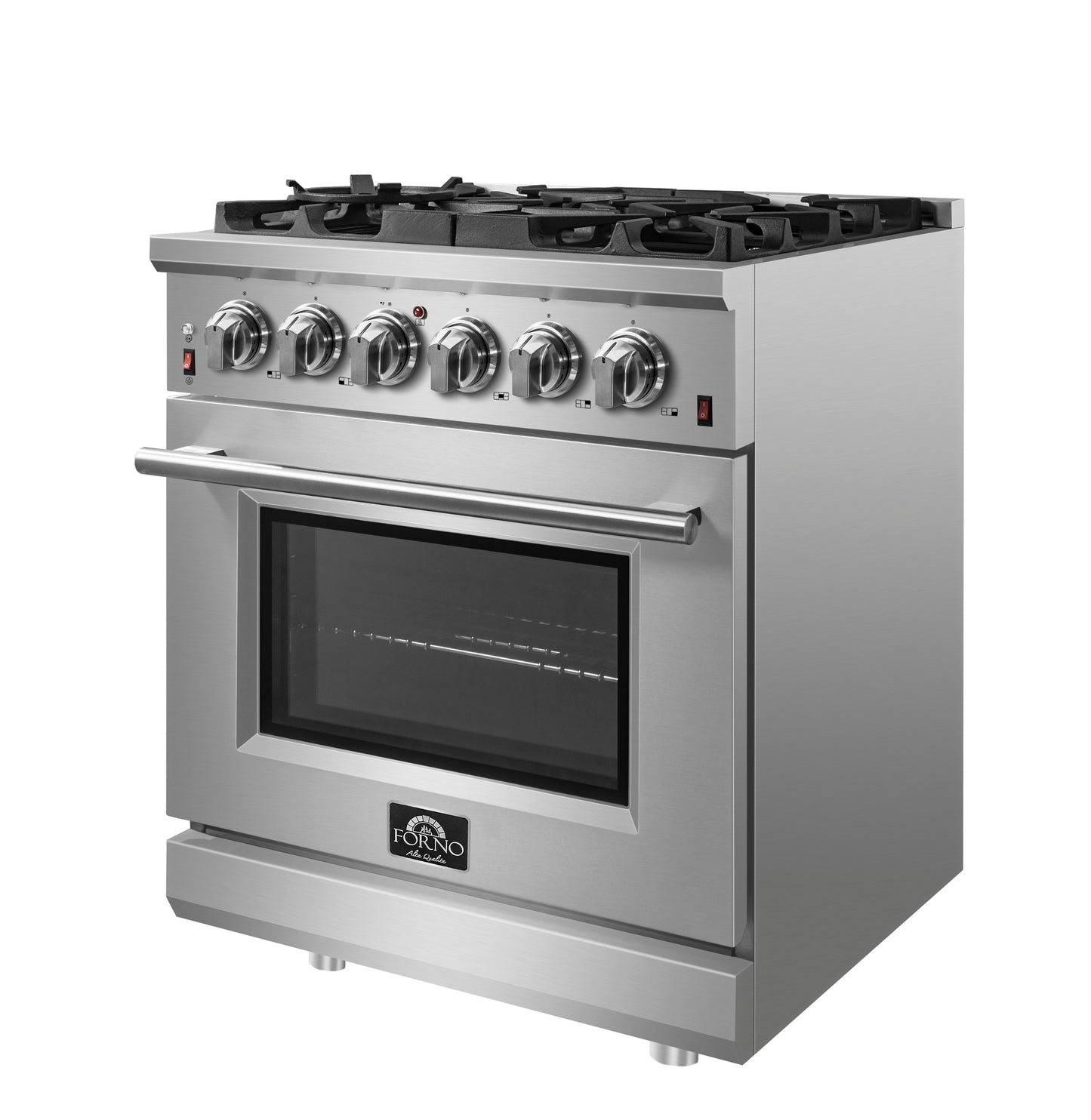 Forno Massimo 30-Inch Freestanding Gas Range, 5 Burners, True Convection Oven
