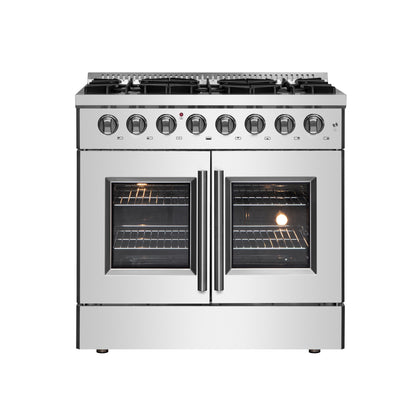 Forno Galiano 36" Freestanding French Door Dual Fuel Range