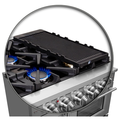 Forno Massimo 48-Inch Freestanding French Door Gas Range, 8 Burners, Convection Oven, Energy Efficient