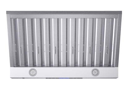 Forno Palazzo 36-Inch Wall Mounted Range Hood, Stainless Steel, Heavy Duty Baffle Filters, Remote Control