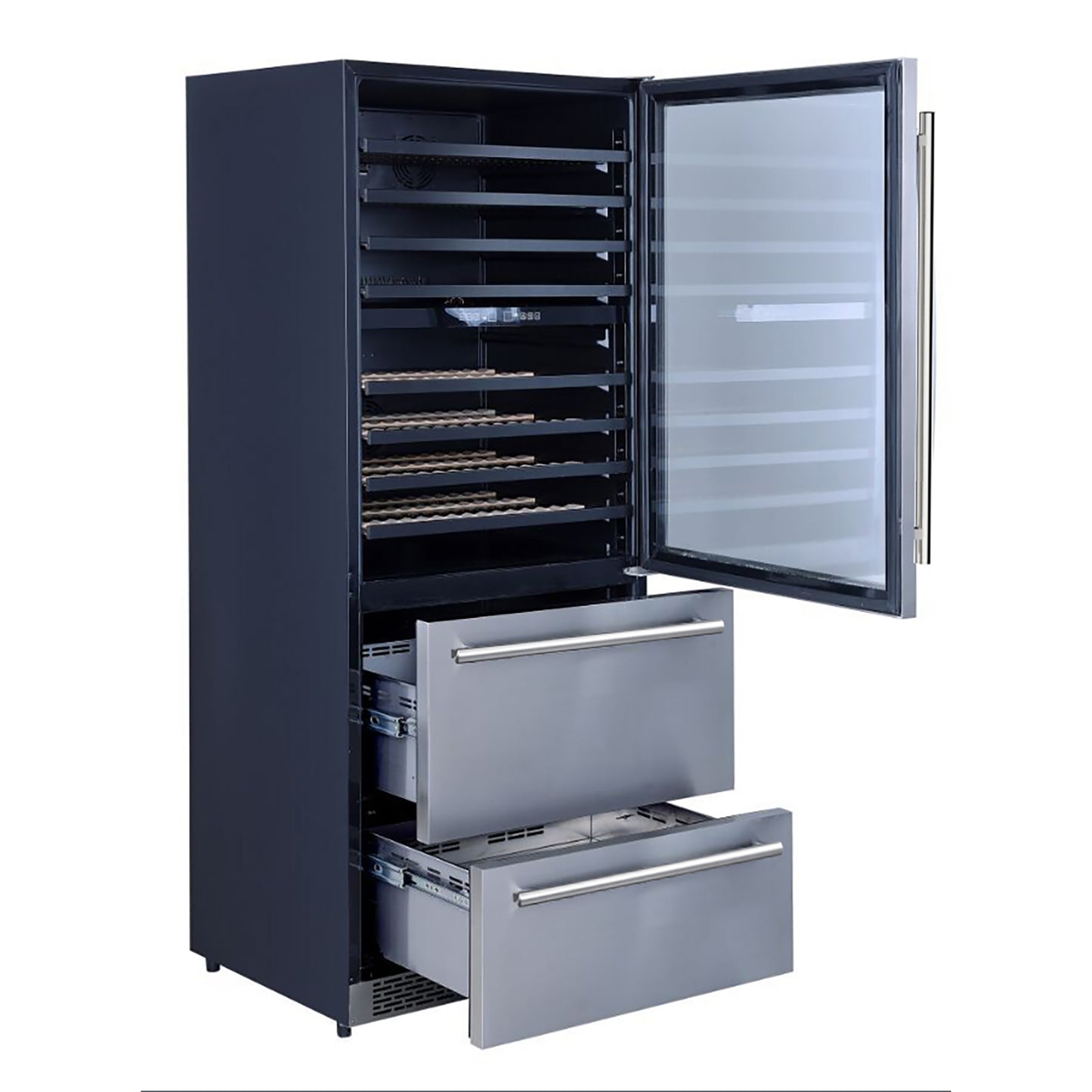 Forno Capraia 30-Inch Dual Temperature Zone Wine Cooler, Up to 144 Bottles, Two Refrigerated Drawers, Adjustable Temperature Zones