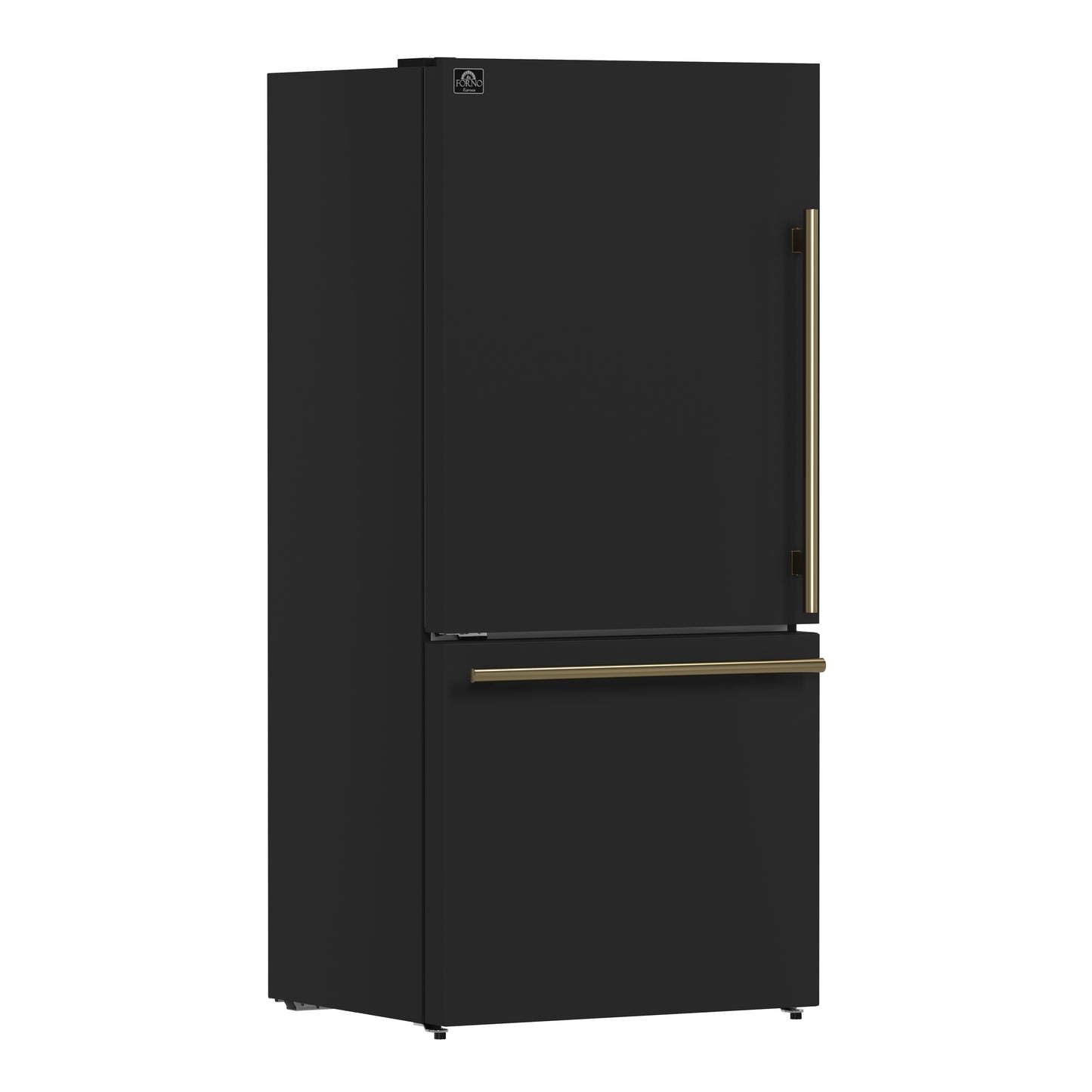 Forno Milano 2-Piece 62-Inch Freestanding Dual Bottom Freezer Refrigerator in Black – 34.4 cu.ft, Touch Control, Ice Maker
