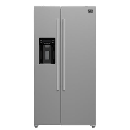 Forno Salerno 36-Inch Side-by-Side Stainless Steel Refrigerator, 20 cu.ft, ENERGY STAR Certified