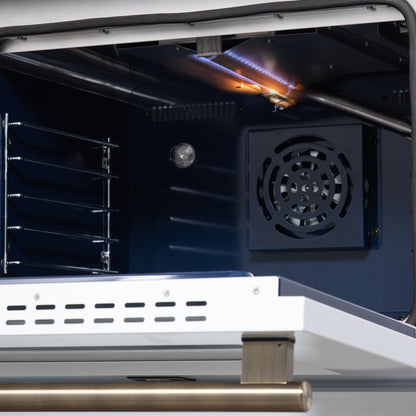 Forno Massimo 30-Inch Black Freestanding Gas Range, 5 Burners, True Convection Oven