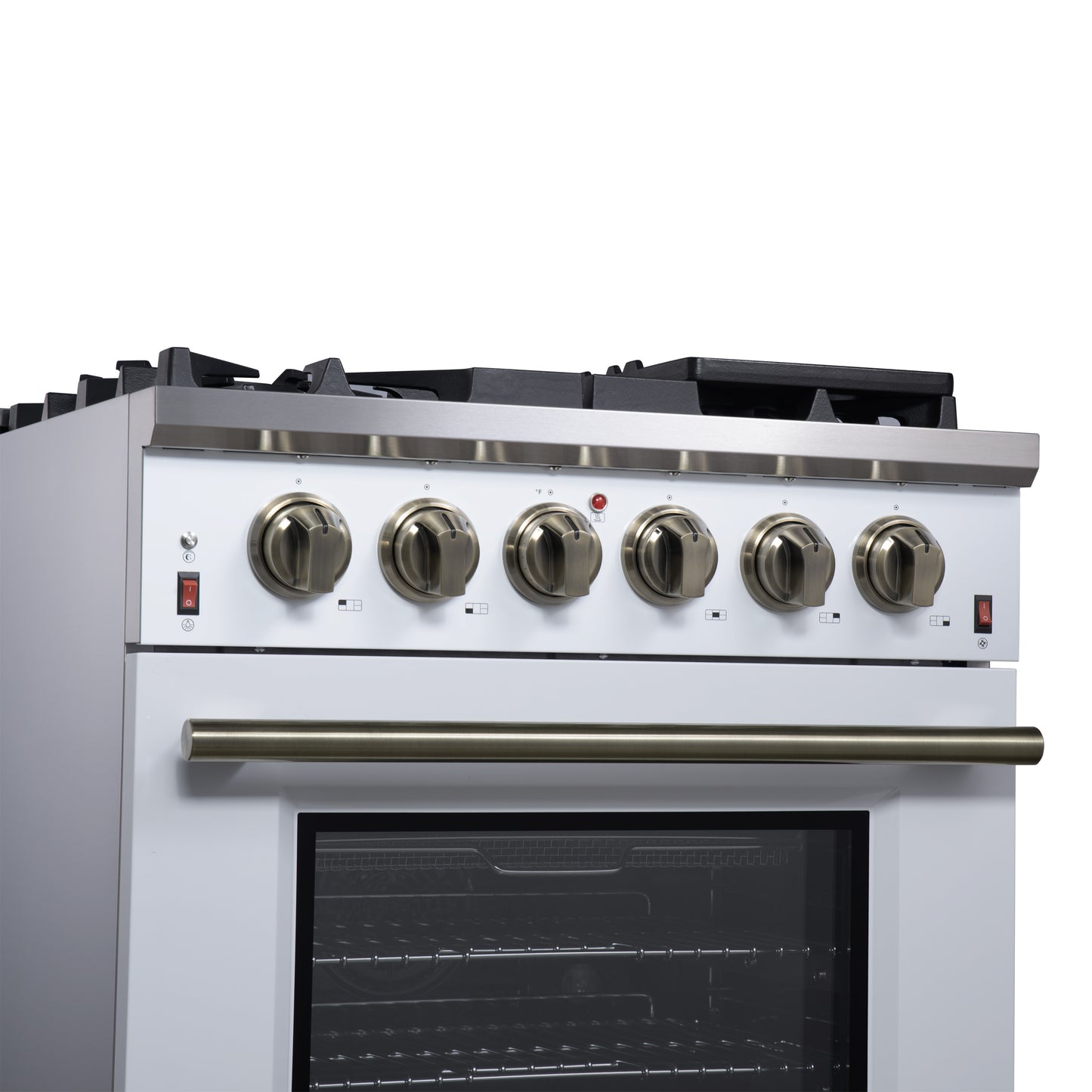 Forno Massimo 30-Inch White Freestanding Gas Range, 5 Burners, True Convection Oven