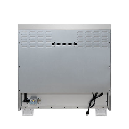 Forno Capriasca 36-Inch White Freestanding French Door Gas Range, 6 Burners, Convection Oven, Energy Efficient