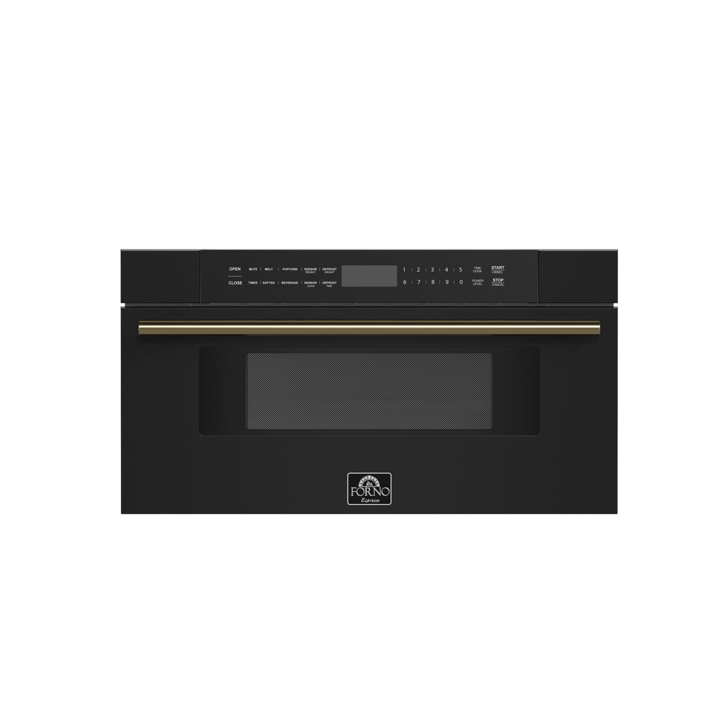 Forno Capoliveri Espresso 30-Inch Microwave Drawer, Black, 1.2 cu.ft, 1500 Watts, Built-In, Touch Control LCD Display, Auto-Touch Open/Close, 11 Power Levels, Sensor Cooking