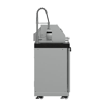 FORNO Bulnes 30-Inch BBQ, 60,000 BTU, 3 Burners with Sear & Rotisserie Infrared Burners, Stainless Steel Outdoor Kitchen with 1.8 cu.ft. Beverage Center & Black Granite Countertops