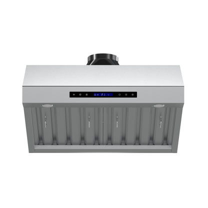 Forno Palazzo 30-Inch Wall Mounted Range Hood, Stainless Steel, Heavy Duty Baffle Filters, Remote Control