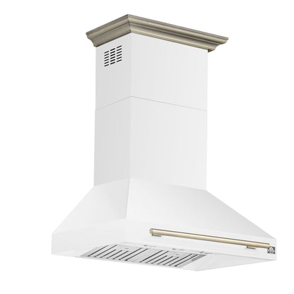 Forno Aria 36 Inch Wall-Mounted Range Hood in White
