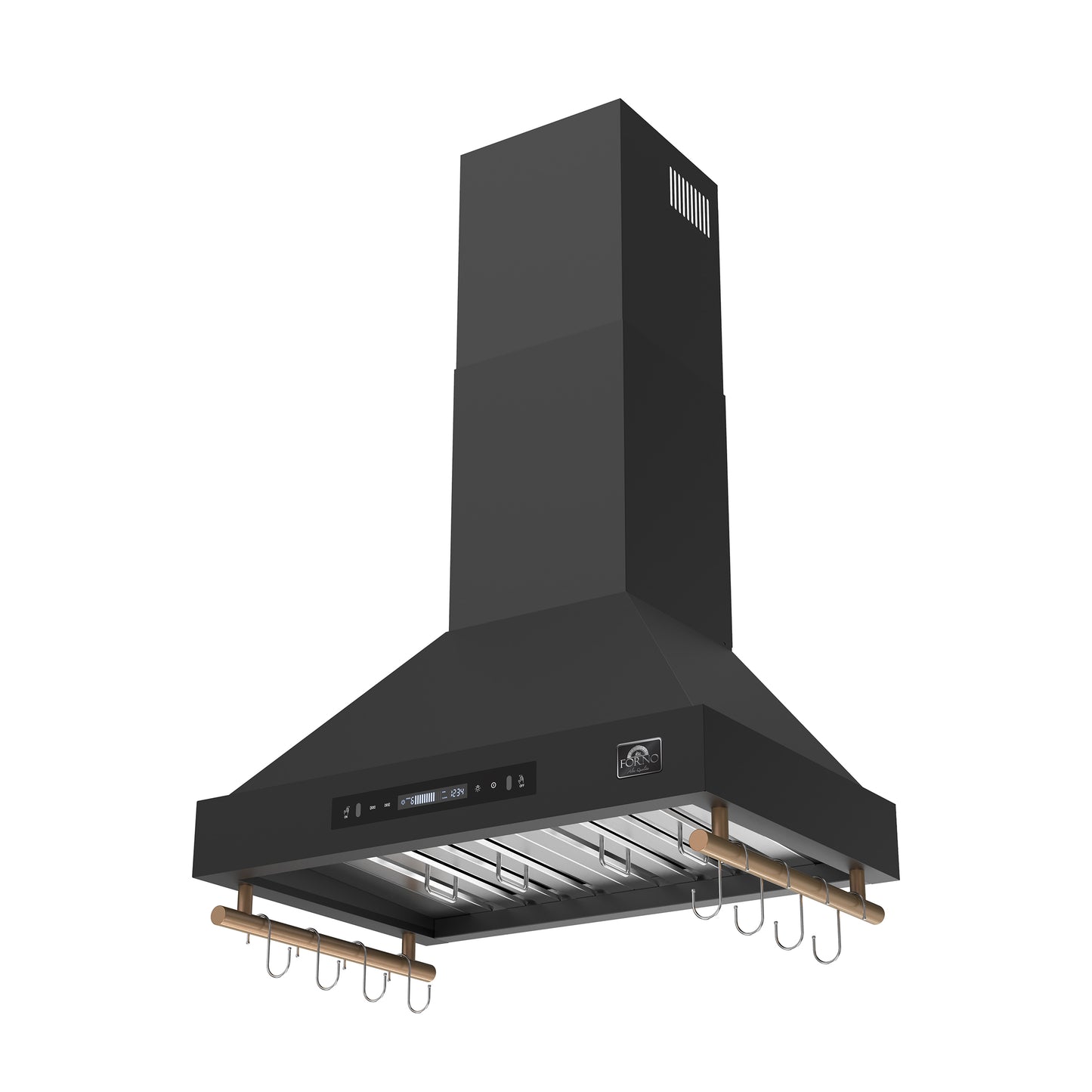 Forno Venezia 30 Inch Wall-Mounted Range Hood in Black with Touch Controls and Baffle Filters