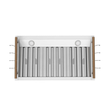 Forno Venezia 36 Inch Wall-Mounted Range Hood in White with Touch Controls and Baffle Filters