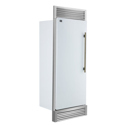 Forno Maderno 28" Built-In Convertible Refrigerator in White, 13.6 cu.ft. Left Swing with Decorative Grill - 32" Wide