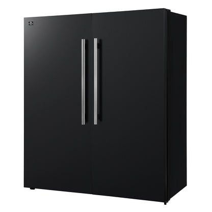 Forno Maderno 2-28-Inch Wide Convertible Refrigerator/Freezer in Black, Decorative Trim Grill, 27.2 cu.ft, 84-Inch High, ENERGY STAR Certified