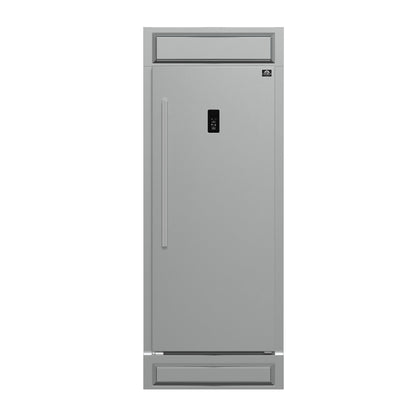 Forno Fortezza 32 Inch Right-Swing Convertible Refrigerator/Freezer with Trim Kit, Stainless Steel, Total No Frost