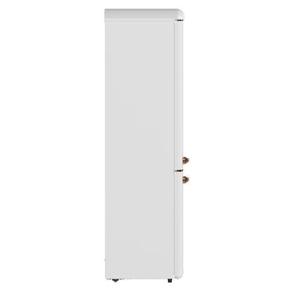 Forno Storico 22-Inch Retro bottom freezer Fridge in White, 9 cu.ft, copper-tone handle