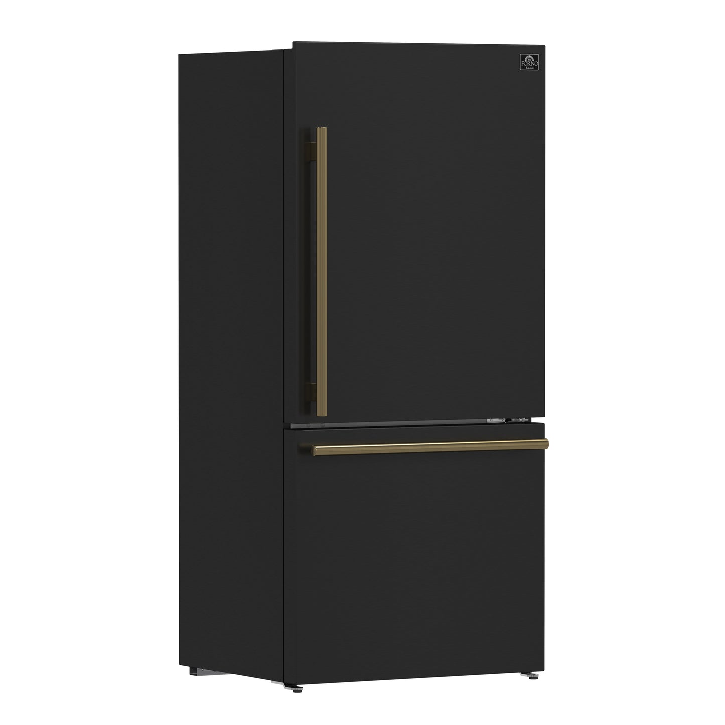Forno Milano Espresso 31-Inch Bottom Freezer Refrigerator, Black, 17.2 cu.ft Capacity, Energy Efficient