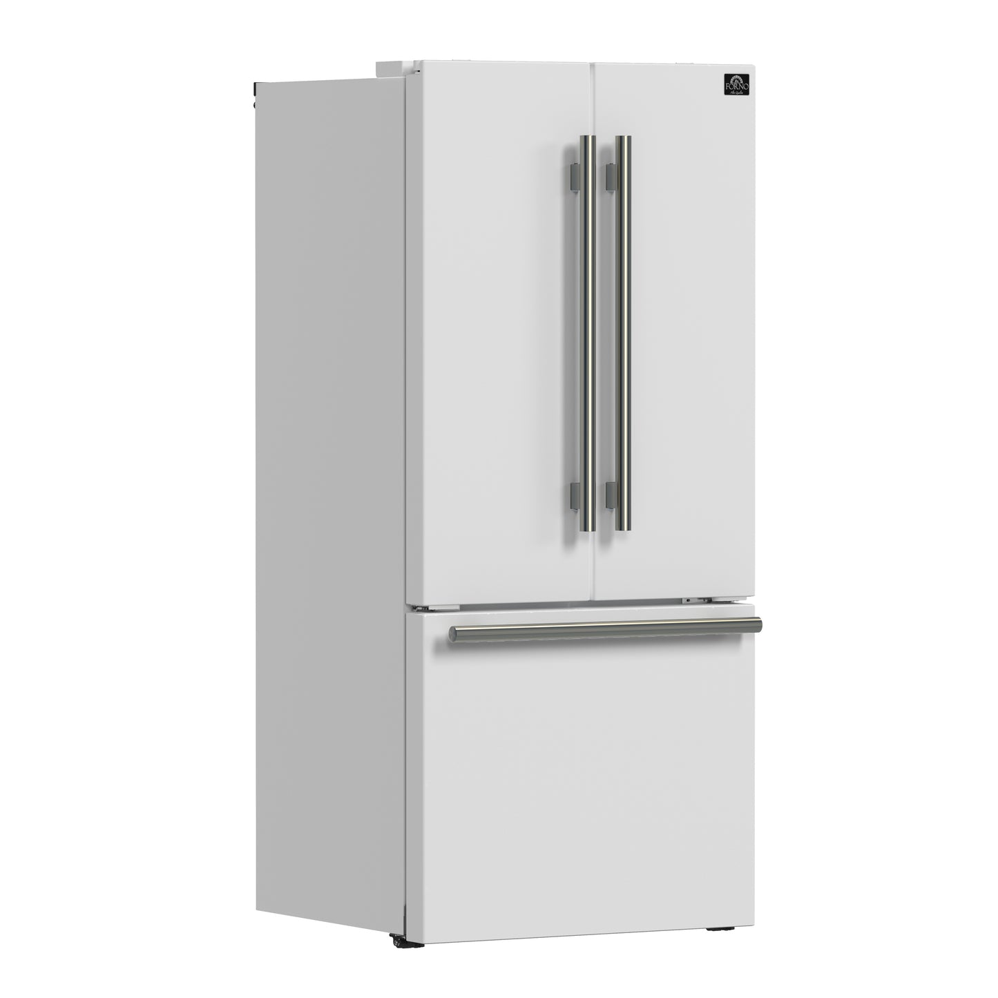 Forno Gallipoli Espresso 30-Inch White French Door Refrigerator, Bottom Freezer, 17.5 Cu. Ft., No Frost, Ice Maker